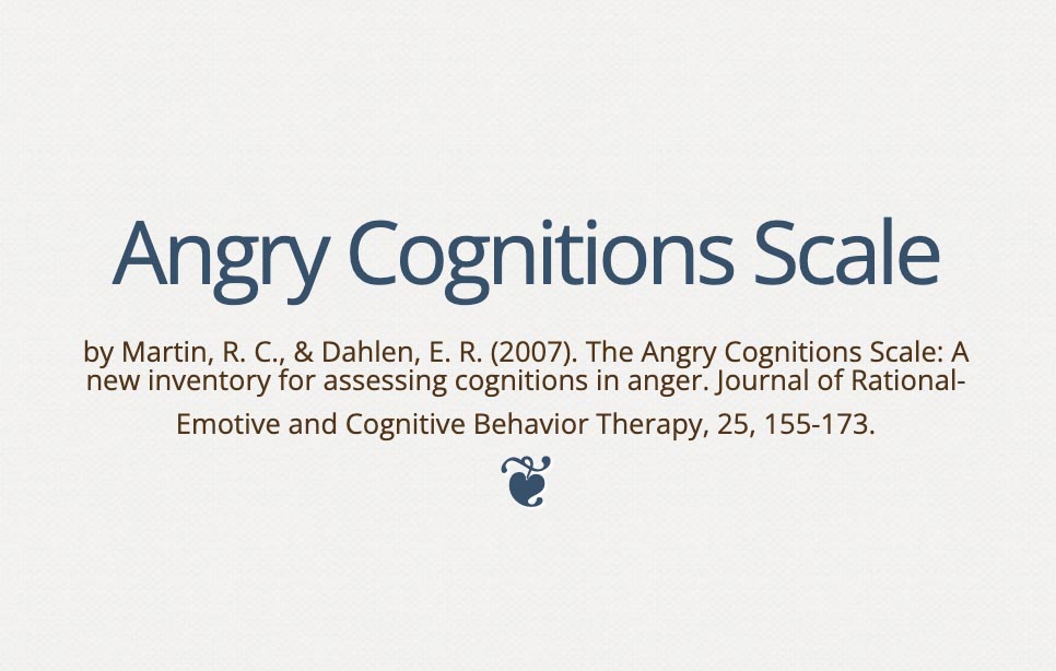 The Angry Cognitions Scale (Quiz)