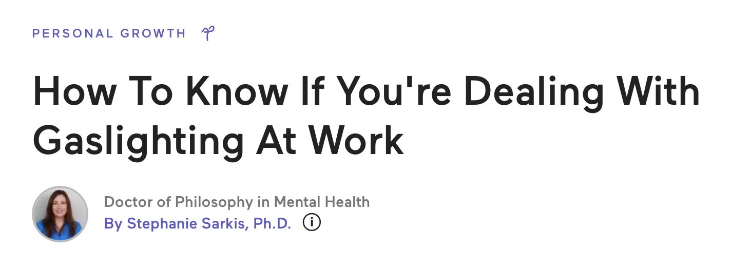 How To Know If You're Dealing With Gaslighting At Work