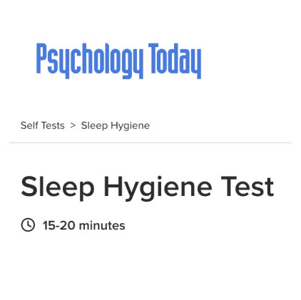 Sleep Hygiene Test